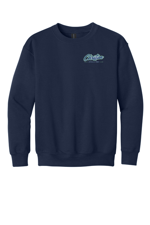 Christian Cottage Prep Youth Script Logo Left Chest Sweatshirt