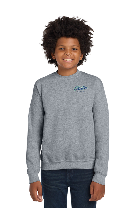 Christian Cottage Prep Youth Script Logo Left Chest Sweatshirt