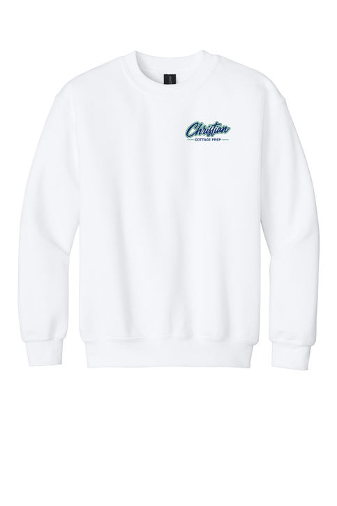 Christian Cottage Prep Youth Script Logo Left Chest Sweatshirt