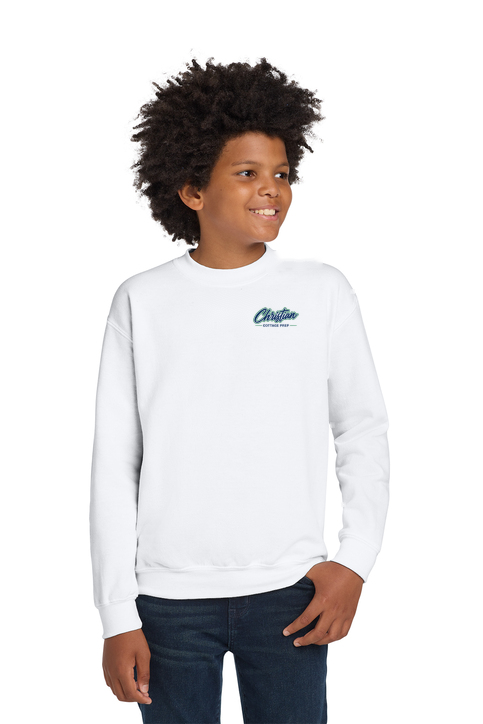 Christian Cottage Prep Youth Script Logo Left Chest Sweatshirt