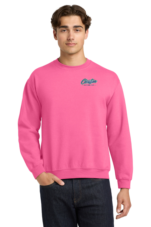Christian Cottage Prep Script Logo Left Chest Sweatshirt
