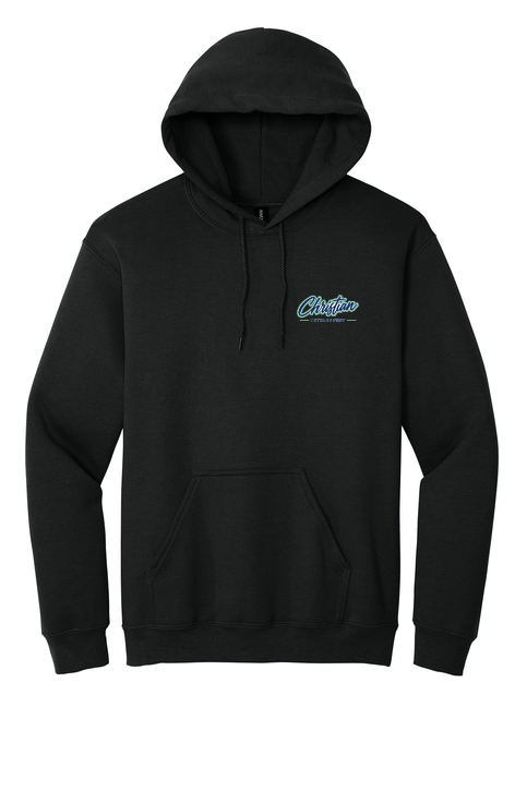 Christian Cottage Prep Script Logo Left Chest Hooded Sweatshirt