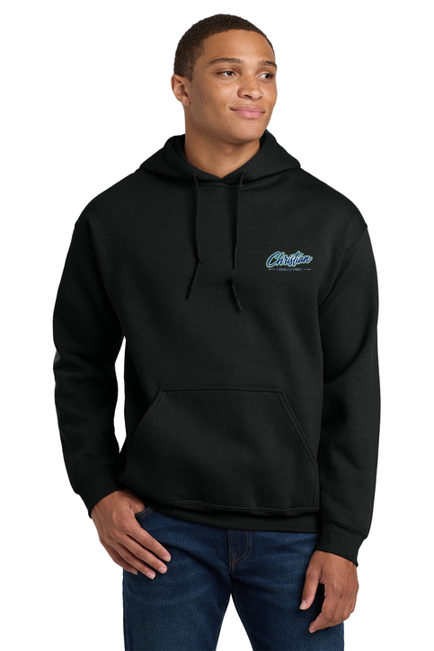 Christian Cottage Prep Script Logo Left Chest Hooded Sweatshirt