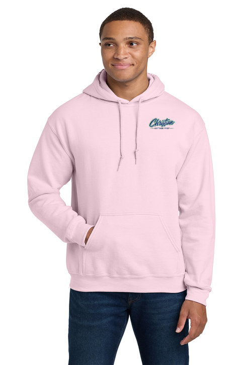 Christian Cottage Prep Script Logo Left Chest Hooded Sweatshirt