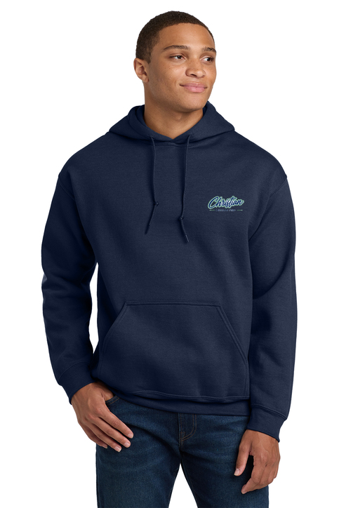 Christian Cottage Prep Script Logo Left Chest Hooded Sweatshirt