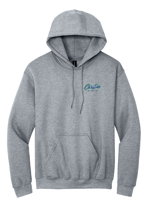 Christian Cottage Prep Script Logo Left Chest Hooded Sweatshirt
