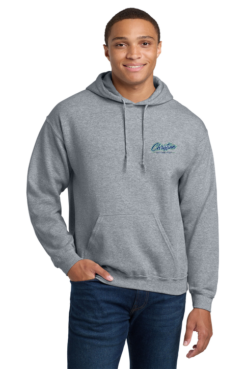 Christian Cottage Prep Script Logo Left Chest Hooded Sweatshirt