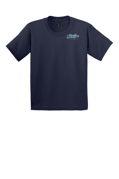 Christian Cottage Prep Youth Script Logo Left Chest T-Shirt