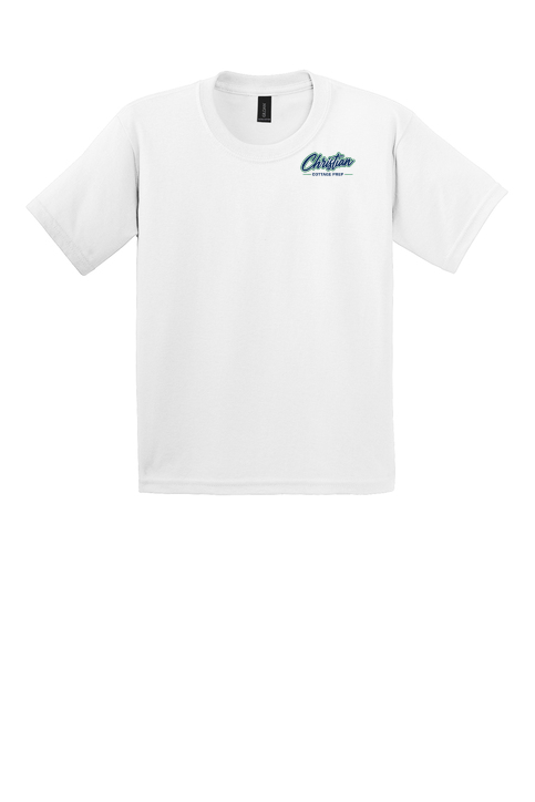 Christian Cottage Prep Youth Script Logo Left Chest T-Shirt
