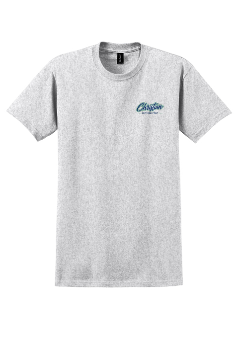 Christian Cottage Prep Script Logo Left Chest T-Shirt