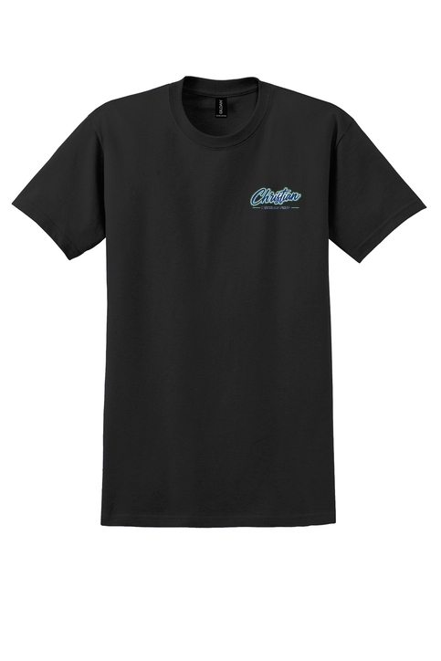 Christian Cottage Prep Script Logo Left Chest T-Shirt