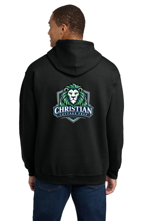 Christian Cottage Prep Logo Full Chest Two Sided Hooded Sweatshirt
