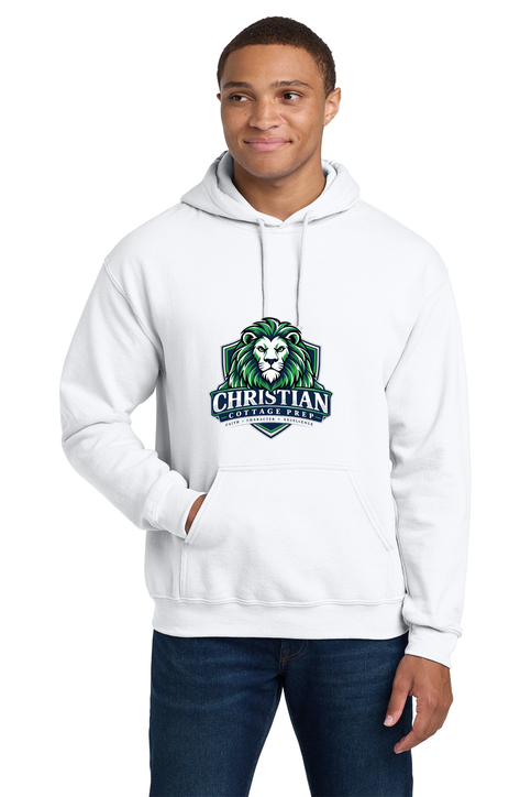 Christian Cottage Prep Logo Full Chest One Sided Hooded Sweatshirt