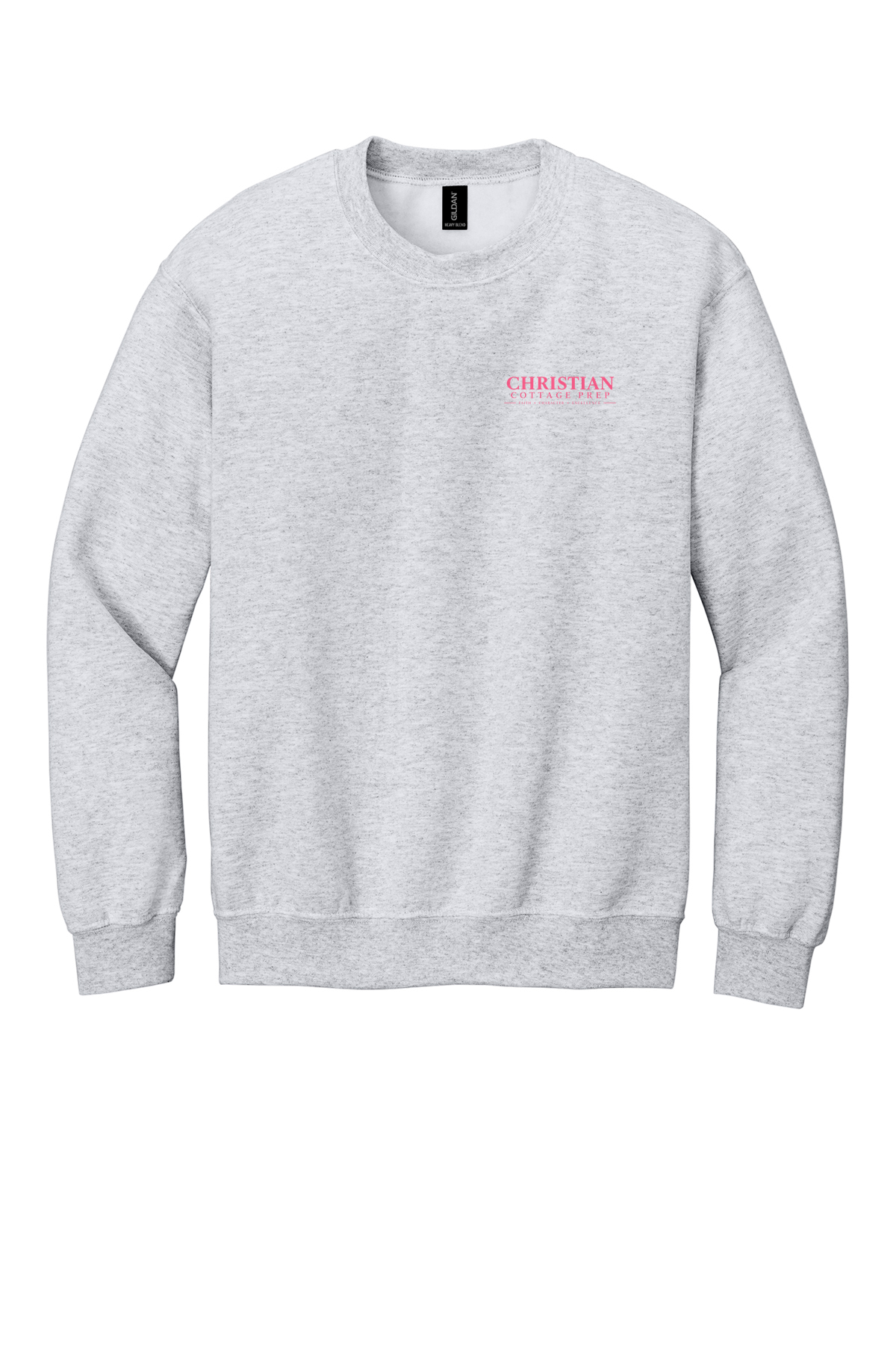 Christian Cottage Prep Pink Logo Full Chest Two Sided Sweatshirt