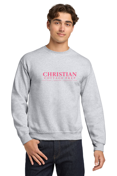 Christian Cottage Prep Pink Logo Full Chest Sweatshirt