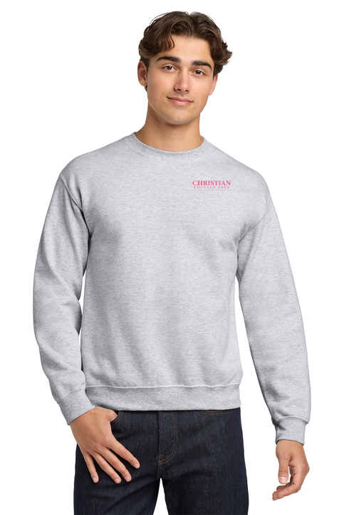 Christian Cottage Prep Pink Logo Full Chest Two Sided Sweatshirt