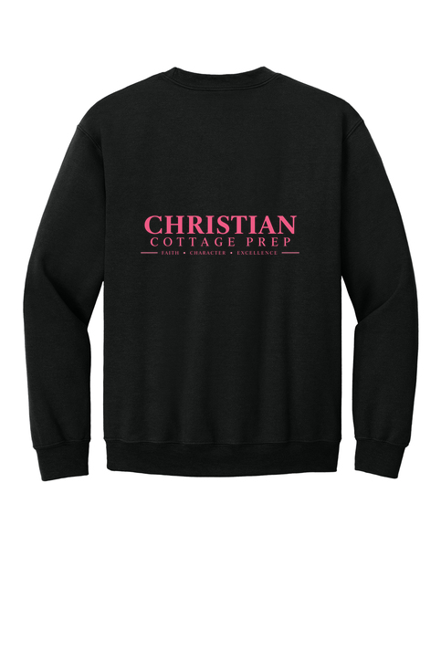 Christian Cottage Prep Pink Logo Full Chest Sweatshirt