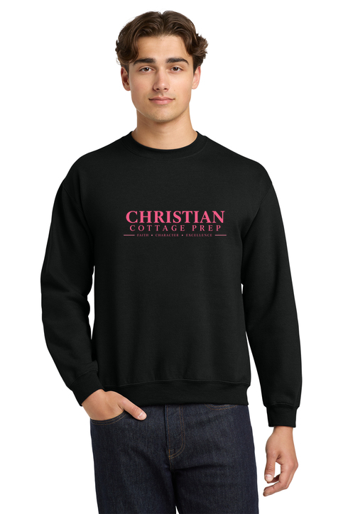 Christian Cottage Prep Pink Logo Full Chest Sweatshirt