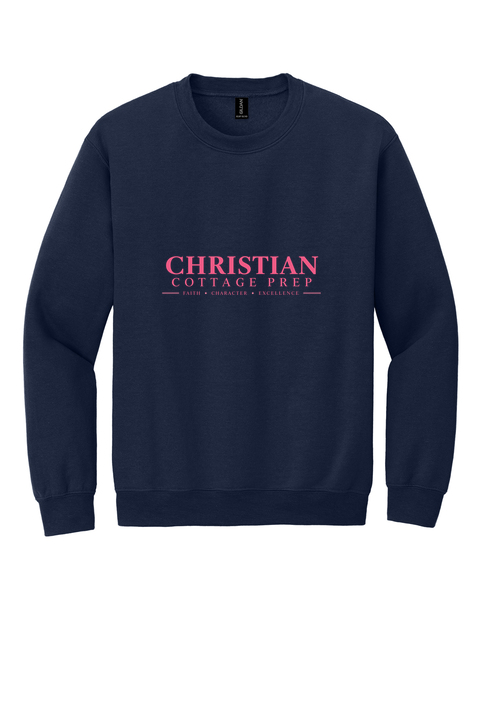 Christian Cottage Prep Pink Logo Full Chest Sweatshirt